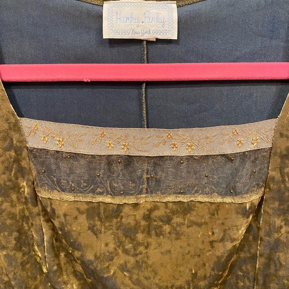 Hanky Panky Y2K Vintage Velvet Embroidered Top  Size Medium EUC - Picture 2 of 4